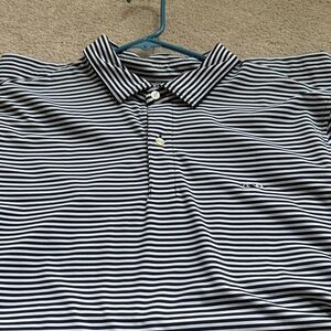 Vineyard Vines Black and White Striped Polo